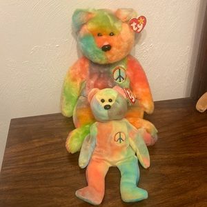 ☮️ NWT Big and Little Peace Beanie Baby ☮️